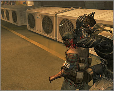 Lean out from a corner and quietly get rid of the first guard, preferably immediately, and not only when he will leave this place - (2) Aggressive option: Getting inside the plant - Securing Sarifs Manufacturing Plant - Deus Ex: Human Revolution Game Guide