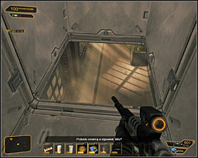 A way through air vents is not linear in this case - (3) Peaceful option: Getting to the elevator - Securing Sarifs Manufacturing Plant - Deus Ex: Human Revolution Game Guide