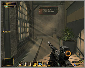 1 - (4) Getting to the assembly lab - Lab 1 - Securing Sarifs Manufacturing Plant - Deus Ex: Human Revolution Game Guide