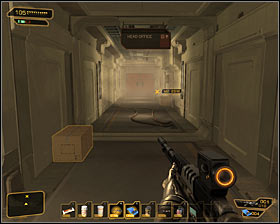 Start with examining terrorists corpse and exploring a room in order to find combat rifle ammo and sniper rifle ammo - (1) Crossing the administration building - Neutralize the Terrorist Leader - Deus Ex: Human Revolution Game Guide