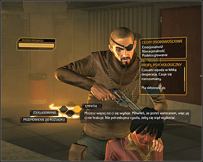 The best solution is to focus on a hostage (right dialog option) - (4) Meeting Sanders - Neutralize the Terrorist Leader - Deus Ex: Human Revolution Game Guide
