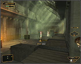 Once inside, eliminate first opponent, who patrols corridor nearby #1 - (1) Aggressive option: Reaching the antenna - Stopping the Transmission - Deus Ex: Human Revolution Game Guide