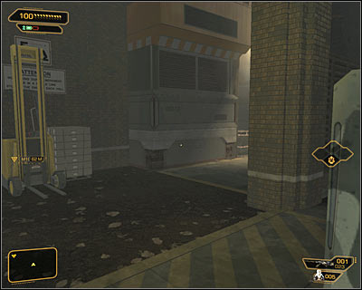 A last, third option is to use a passage located in northeastern part of the square (screen above) - (1) Getting near the main building - Following the Clues in Highland Park - Deus Ex: Human Revolution Game Guide