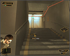 STOP because there is a security camera right around the corner #1 - (3) Peaceful option: Crossing by first part of the camp - Following the Clues in Highland Park - Deus Ex: Human Revolution Game Guide