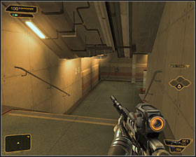 Once inside the control room, head towards the eastern door #1 - (3) Peaceful option: Crossing by first part of the camp - Following the Clues in Highland Park - Deus Ex: Human Revolution Game Guide