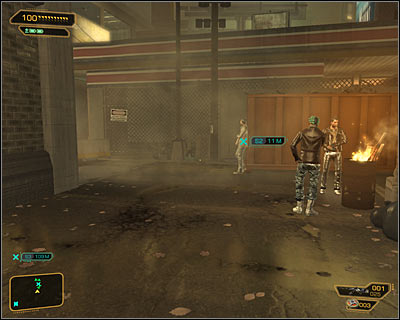 Leave the building (if you havent used the gate before, enter the code 0002) and head south-east - Lesser Evils (steps 4-7) - Side quests - Deus Ex: Human Revolution Game Guide