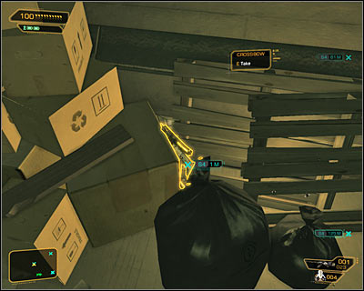 Once you find yourself in the narrow corridor move little bit forwards and examine a trash in the corner - Cloak & Daggers (steps 4-7) - Side quests - Deus Ex: Human Revolution Game Guide