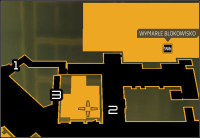 Map legend: 1 - Western corridor; 2 - Main path to the gangs headquarters; 3 - External staircase leading to the buildings roof - Cloak & Daggers (steps 8-9) - Side quests - Deus Ex: Human Revolution Game Guide