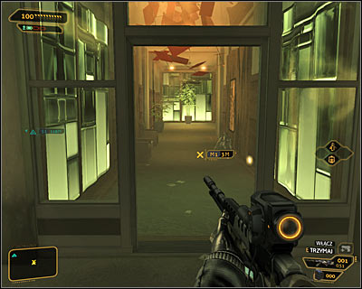 The first option is to use camouflage (Cloaking System augmentation) and that would allow you to pass by all the guards without being seen by the them - (3) Peaceful solution: Entering the Hengsha Court Gardens building - Hunting the Hacker - Deus Ex: Human Revolution Game Guide