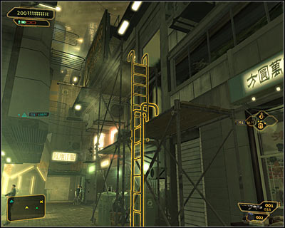 The third option is to reach the entrance on the roof of the building - (3) Peaceful solution: Entering the Hengsha Court Gardens building - Hunting the Hacker - Deus Ex: Human Revolution Game Guide