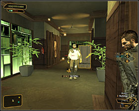 If youre interested only in stunning Belltower employees and avoiding the alarm, then you should wait for the guards from the first group to finish their conversation - (4) Entering the hackers apartment - Hunting the Hacker - Deus Ex: Human Revolution Game Guide
