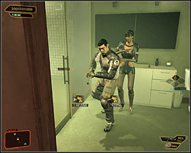 The TYM guard is inside the bathroom and it would be wise to avoid making too much noise, because this will allow you to skip the fight with him - (9) Acquiring a Tai Yong employee card - Hunting the Hacker - Deus Ex: Human Revolution Game Guide