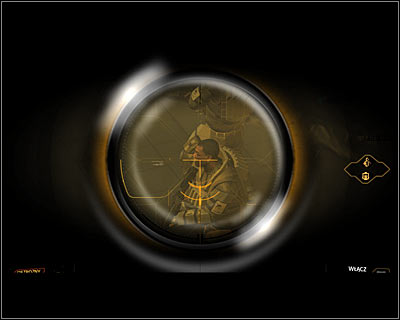 Secure the entire level four of the hotel and then consider attacking enemy guards seen on the ground floor (screen above) - (10) Aggressive solution: Leaving the main are of the hotel - Hunting the Hacker - Deus Ex: Human Revolution Game Guide