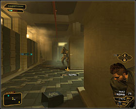 Search the nearby lockers and then enter the locker room - (11) Travelling through the locker room area - Hunting the Hacker - Deus Ex: Human Revolution Game Guide