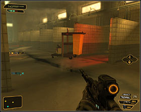 The second method should be implemented if youre character is not immune to electricity - (11) Travelling through the locker room area - Hunting the Hacker - Deus Ex: Human Revolution Game Guide