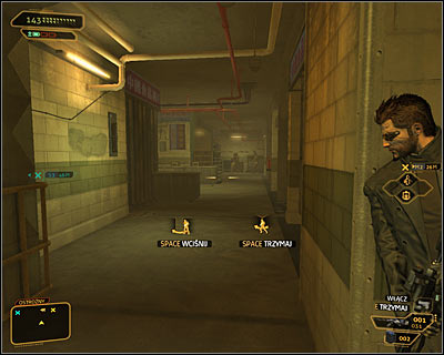 The two guards mentioned in the previous step of the walkthrough are stationed just around the corner (screen above) - (13) Leaving the Alice Garden Pods hotel - Hunting the Hacker - Deus Ex: Human Revolution Game Guide