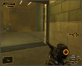 If you want to avoid being seen by the guards, then you should start moving when theyll both head towards the exit from the hotel - (13) Leaving the Alice Garden Pods hotel - Hunting the Hacker - Deus Ex: Human Revolution Game Guide