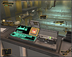 You may return to the main room with the two scientists and where youve also talked to Kim - (4) Peaceful solution: Travelling through the cryo-sterilization room - Searching for Proof - Deus Ex: Human Revolution Game Guide