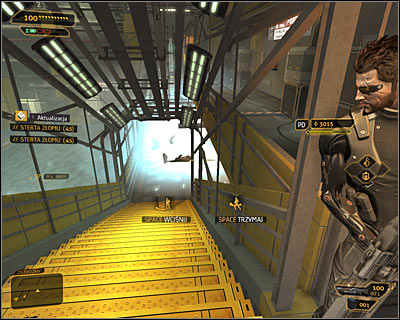 Check your current status before you decide to use the stairs leading to the main area - (4) Aggressive solution: Travelling through the cryo-sterilization room - Searching for Proof - Deus Ex: Human Revolution Game Guide