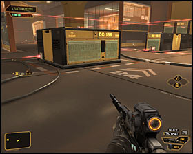 Wait for a good moment and swiftly move towards a similar southern cover #1 - (9) Heading through the laser room - Searching for Proof - Deus Ex: Human Revolution Game Guide