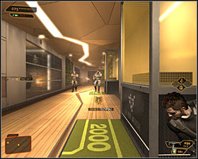 The northern corridor is probably patrolled by several enemies, including an elite soldier named Kahn - (1) Aggressive solution: Going through the offices - Entering the Dragons Lair - Deus Ex: Human Revolution Game Guide