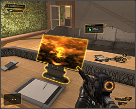 Enter the new room carefully and then head north, stopping directly under the security camera #1 - (2) Reaching the elevator - Entering the Dragons Lair - Deus Ex: Human Revolution Game Guide