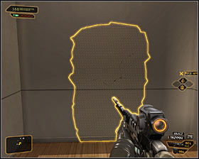A much better way if you prefer a stealthy approach is to choose a door located directly under the camera #1 - (2) Reaching the elevator - Entering the Dragons Lair - Deus Ex: Human Revolution Game Guide