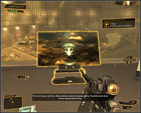 Use this balcony to get to the southern control room #1 and make sure to stay away from the balustrades along the way to avoid being seen by the mechs - (5) Peaceful solution: Opening the hangar door - Entering the Dragons Lair - Deus Ex: Human Revolution Game Guide