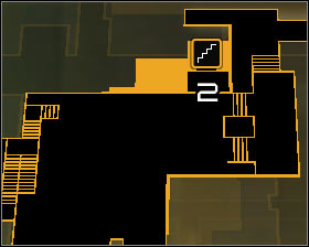Map legend: 1 - Main entrance to the Hung Hua hotel (level 2); 2 - Entrance to the Hung Hua hotel located on the roof (level 3) - Rotten Business (steps 1-3) - Side quests - Deus Ex: Human Revolution Game Guide