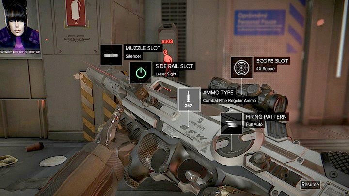 Weapons can be customized in the easily accessible menu. - Weapons (description and locations) - Listings - Deus Ex: Mankind Divided Game Guide