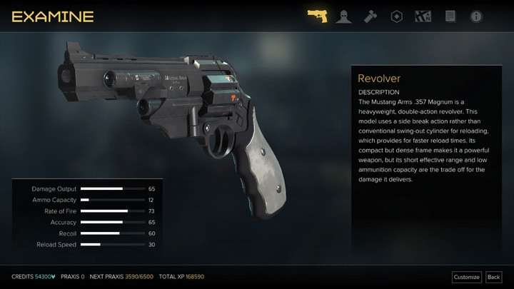 Basic Revolver - Weapons (description and locations) - Listings - Deus Ex: Mankind Divided Game Guide