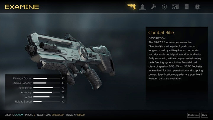 Fully upgraded Combat Rifle - Weapons (description and locations) - Listings - Deus Ex: Mankind Divided Game Guide