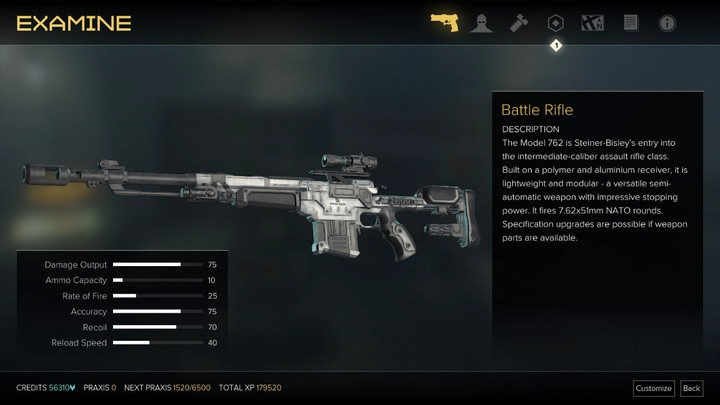 A single-shot Battle Rifle is useful for middle and large distances - Weapons (description and locations) - Listings - Deus Ex: Mankind Divided Game Guide