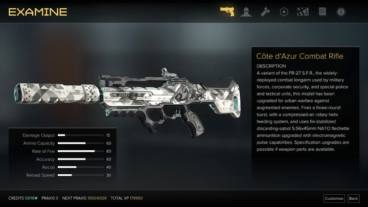 Combat Rifle that uses electric ammo - Weapons (description and locations) - Listings - Deus Ex: Mankind Divided Game Guide