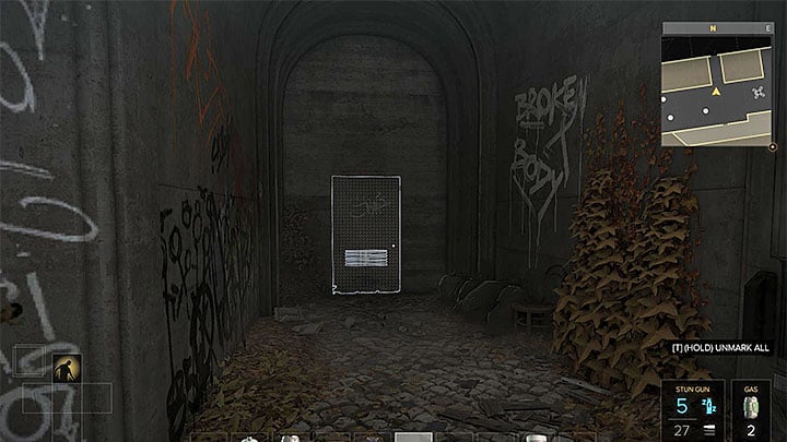 The entrance to the abandoned building. - Map of the southern part of Prague - M2 - Maps - Deus Ex: Mankind Divided Game Guide