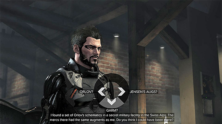 Mention the subject of the found diagrams during the conversation - The Mystery Augs - side quest - Side quests - Deus Ex: Mankind Divided Game Guide