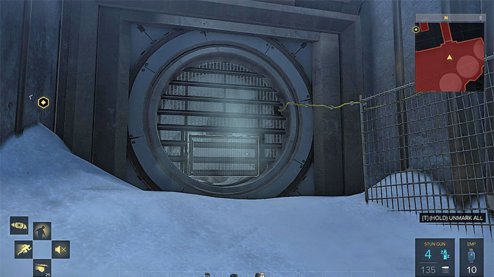 The large fan can be turned off with an EMP explosive, or by reaching the fuse box. - G.A.R.M. - main quest - G.A.R.M. Facility | Quests and maps - Deus Ex: Mankind Divided Game Guide