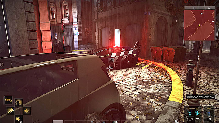 Try to choose the side alleys and use cars and other big objects as cover - Hunting Down the Final Clues - main quest - Prague (third visit) | Quests and maps - Deus Ex: Mankind Divided Game Guide