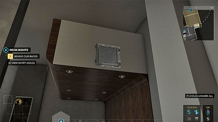 You can jump to the ventilation shaft after reaching the apartment 203 - Neon Nights - side quest - Side quests - Deus Ex: Mankind Divided Game Guide