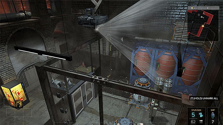 You can make the jump to the container area from the upper balcony - Neon Nights - side quest - Side quests - Deus Ex: Mankind Divided Game Guide