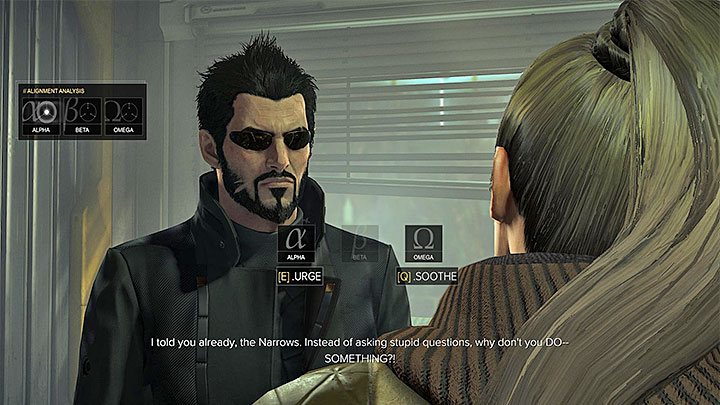You can make an interruption during the conversation to receive extra information from Adele Sokol - The Rucker Extraction - main quest - The Utulek Complex | Quests and maps - Deus Ex: Mankind Divided Game Guide