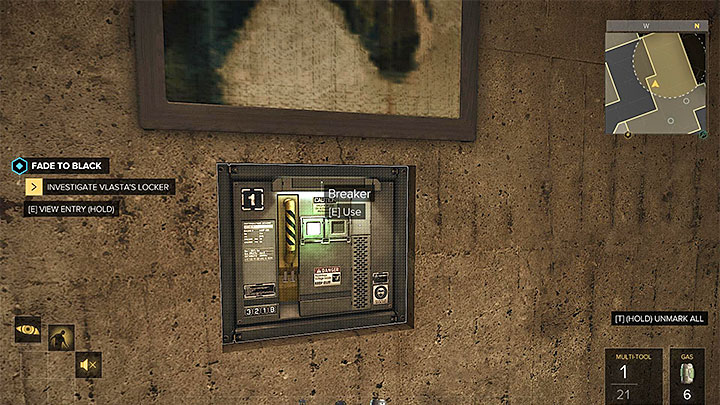 The switch is behind the picture - Fade to Black - side quest - Side quests - Deus Ex: Mankind Divided Game Guide