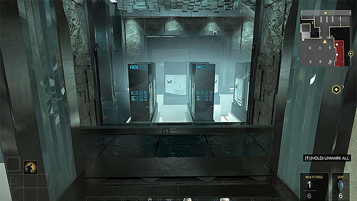 You can unlock the vaults A and B by getting the appropriate access cards - Map of the Palisade Property Bank - M12 - Maps - Deus Ex: Mankind Divided Game Guide