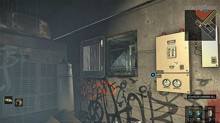 You can use the ventilation shaft or enter the building through the window on the first floor - 01011000 - side quest - Side quests - Deus Ex: Mankind Divided Game Guide