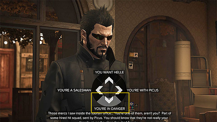 If you refuse to go to the basement, the clerk will draw a gun soon after and demand you hand over the Memory Disk - 01011000 - side quest - Side quests - Deus Ex: Mankind Divided Game Guide