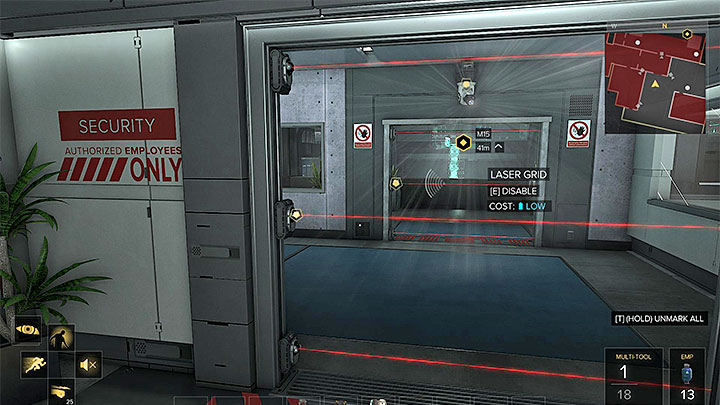 Remote Hacking will allow Jensen to disable the barriers and the camera - Securing the Convention Centre - main quest - Apex Convention Centre | Quests and maps - Deus Ex: Mankind Divided Game Guide