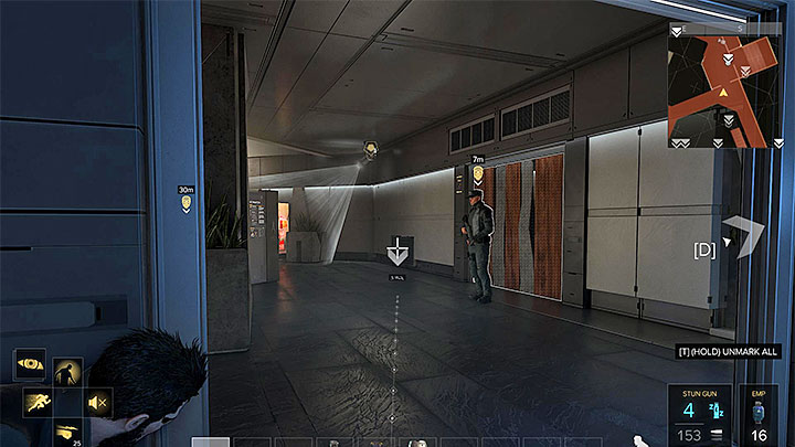 Hack the camera before attacking, or drag the guard away from its field of view - Securing the Convention Centre - main quest - Apex Convention Centre | Quests and maps - Deus Ex: Mankind Divided Game Guide