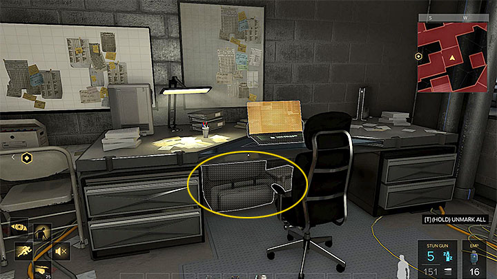 The corridor behind the corner is guarded by two guards, but can ambush them easily or bypass them by entering the cloakroom and using the ventilation shaft (M25,17) - Securing the Convention Centre - main quest - Apex Convention Centre | Quests and maps - Deus Ex: Mankind Divided Game Guide