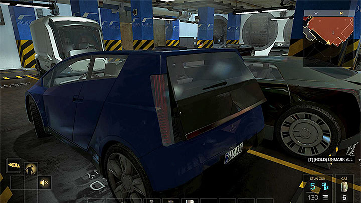 After reaching the parking, you need to start avoiding two patrolling guards, and the camera located on one of the columns - The Heist - main quest - Main quests - Deus Ex: Mankind Divided Game Guide