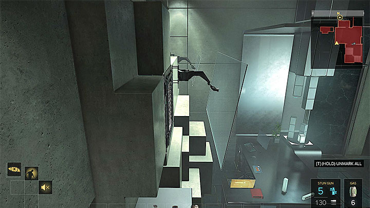 The elevator to corporate vaults is located on the western edge of the level eight of the bank (M12,27) - The Heist - main quest - Main quests - Deus Ex: Mankind Divided Game Guide